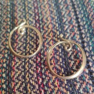 Sterling Silver Spiral Hoop Earrings - Silver
